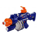 Zbraň s veľkým zásobníkom a penovými nábojmi - modro-oranžová